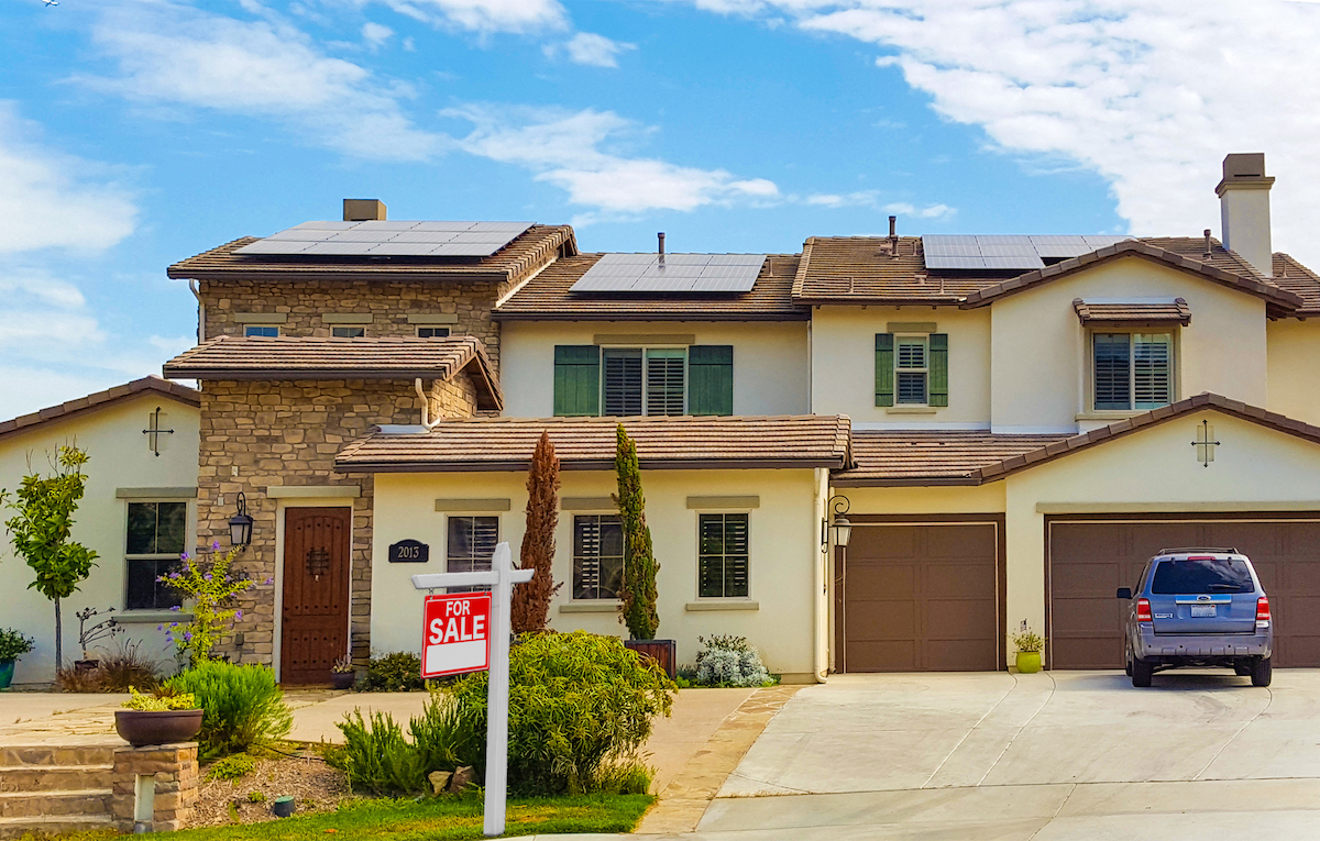 Image of residential home with solar panels