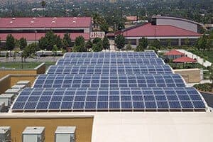 Photo of City of Highland Library solar panel installation in Highland