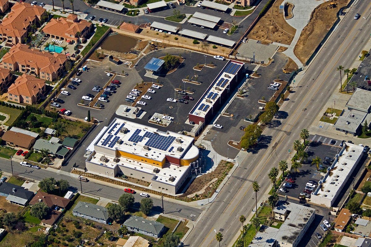 Photo of Highland Police Department solar panel installation in San Diego