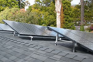 Photo of Vista Kyocera solar panel installation at the Olmstead Apartments