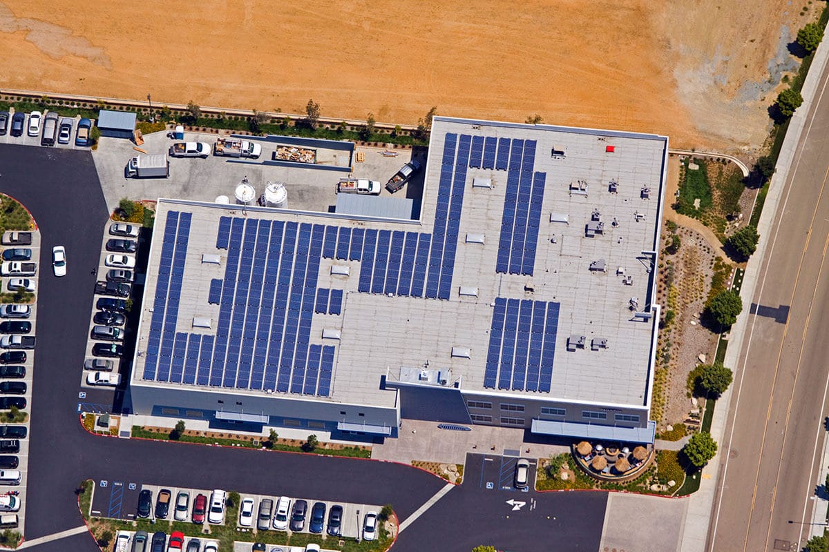 Photo of Pizza Port solar panel installation in Carlsbad