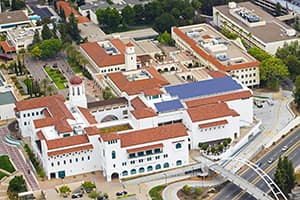 Photo of SDSU Aztec Student Union solar panel installation in San Diego