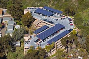 Photo of UCSD Bachman Carport solar panel installation in San Diego