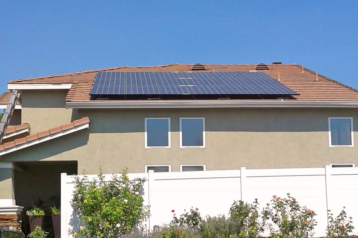 Photo of Trabuco Canyon LG solar panel installation at the Manes residence