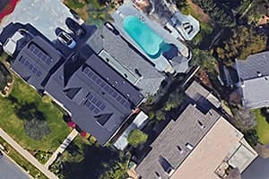 Image of Halls residence showing roof top solar panels