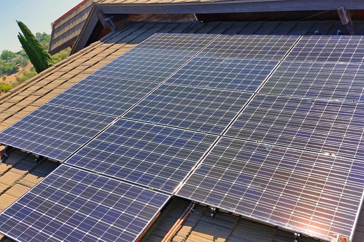 Photo of Escondido LG solar panel installation at the Grey residence