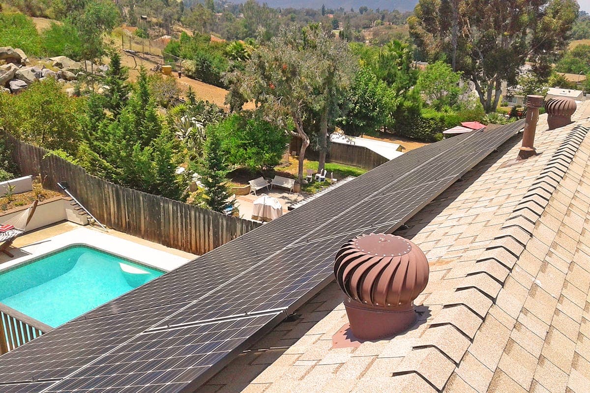 Photo of Poway Panasonic solar panel installation at the Smith residence